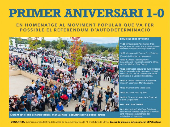 Actes de commemoració del primer aniversari de l'1 d'octubre