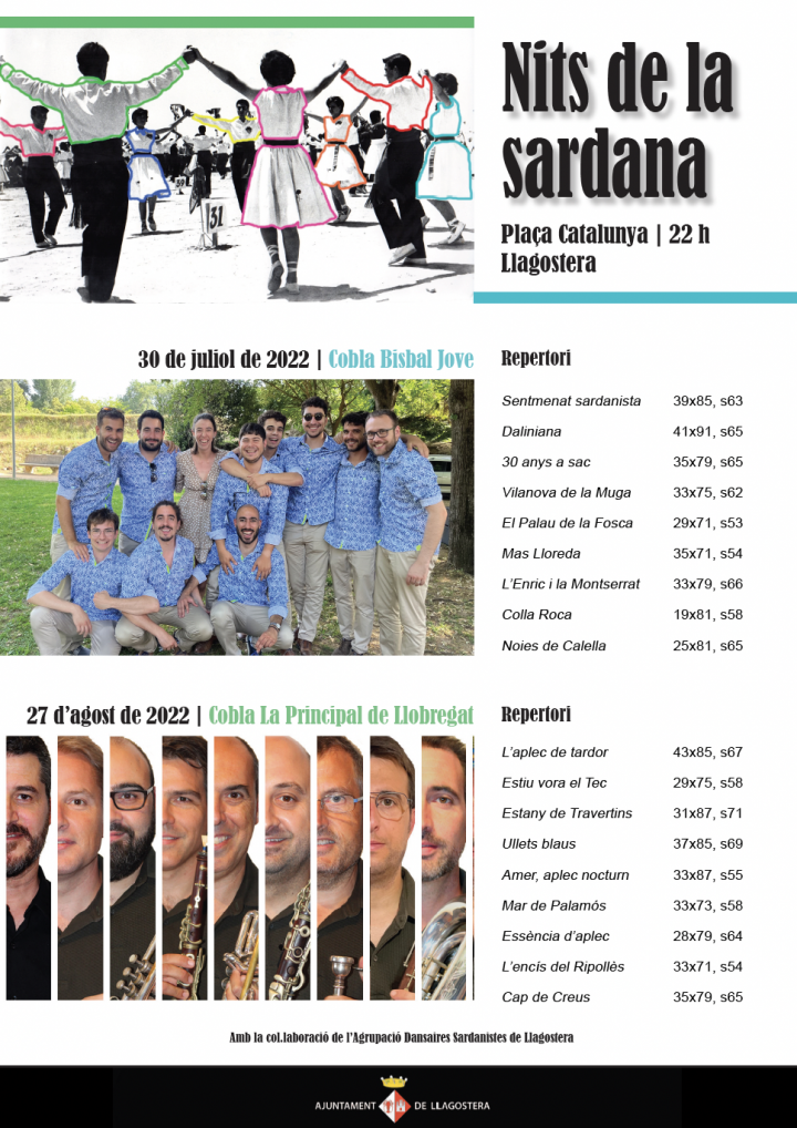 Cartell nits de la Sardana a Llagostera II Nit de la Sardana