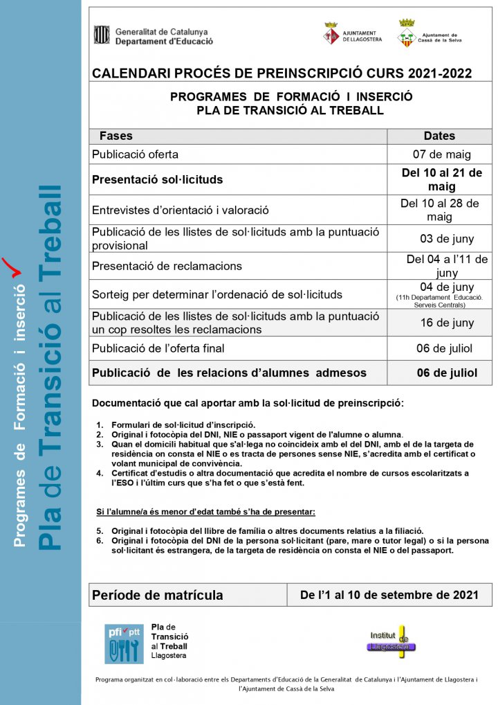 PTT d’Auxiliar de vivers i jardins curs 2021-2022