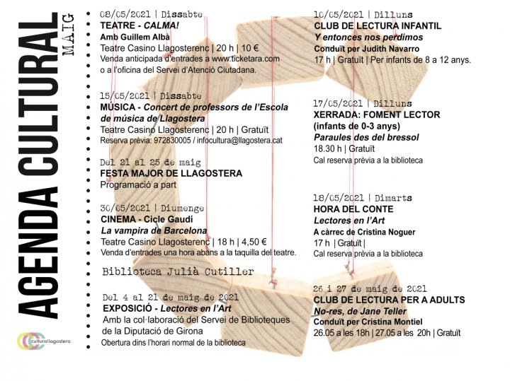 Agenda cultural de Llagostera maig 2021 Agenda cultural
