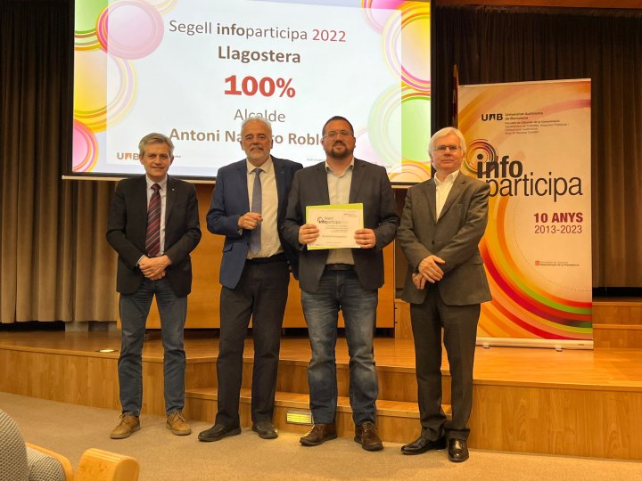 Llagostera revalida el segell Infoparticipa amb el 100% dels indicadors i rep el Premi Extraordinari