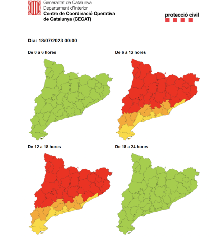 Activada l'alerta del PROCICAT per per calor molt intensa