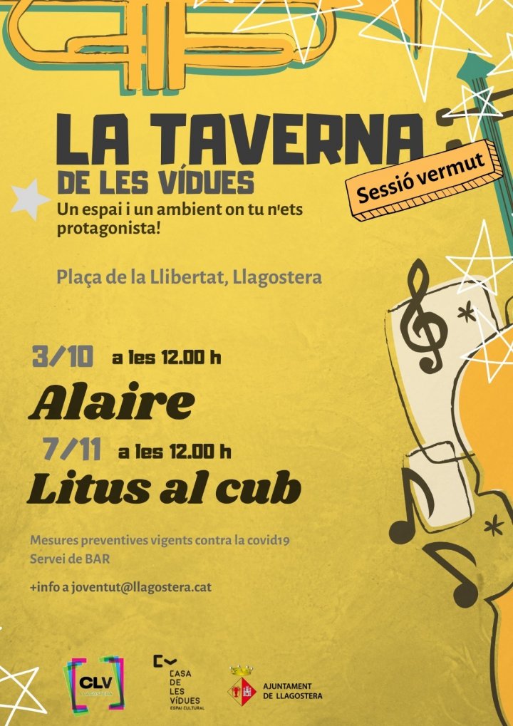 Cartell amb la programació de la taverna de les Vídues La taverna de les Vídues